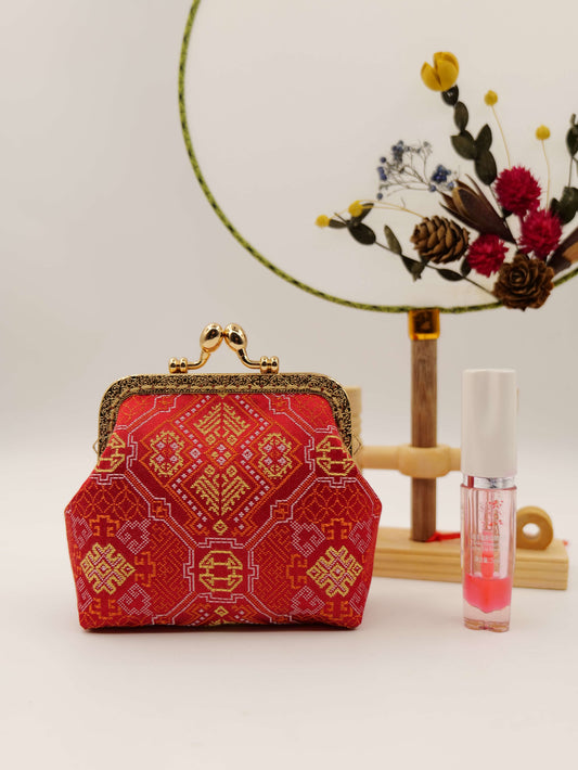 Guangxi Zhuang Brocade Crossbody Bag with 10cm Coin Flap