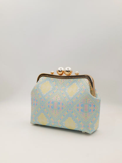 Guangxi Zhuang Brocade Pearl Clasp Crossbody Bag