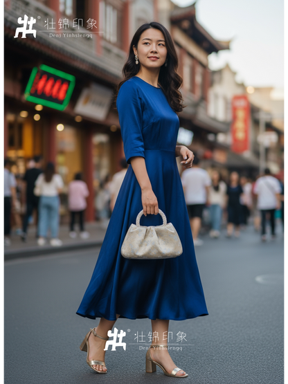 Guangxi Zhuang Brocade Pearl Pleated Handmade Fabric Tote Bag