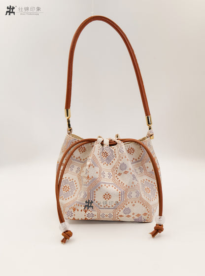 Guangxi Zhuang Brocade Drawstring Handbag and Shoulder Bag