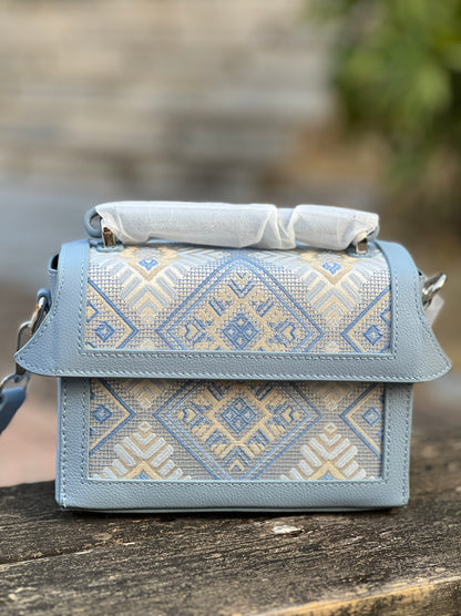 Guangxi Zhuang Brocade Small Square Box Bag Shoulder Bag with Crossbody Strap