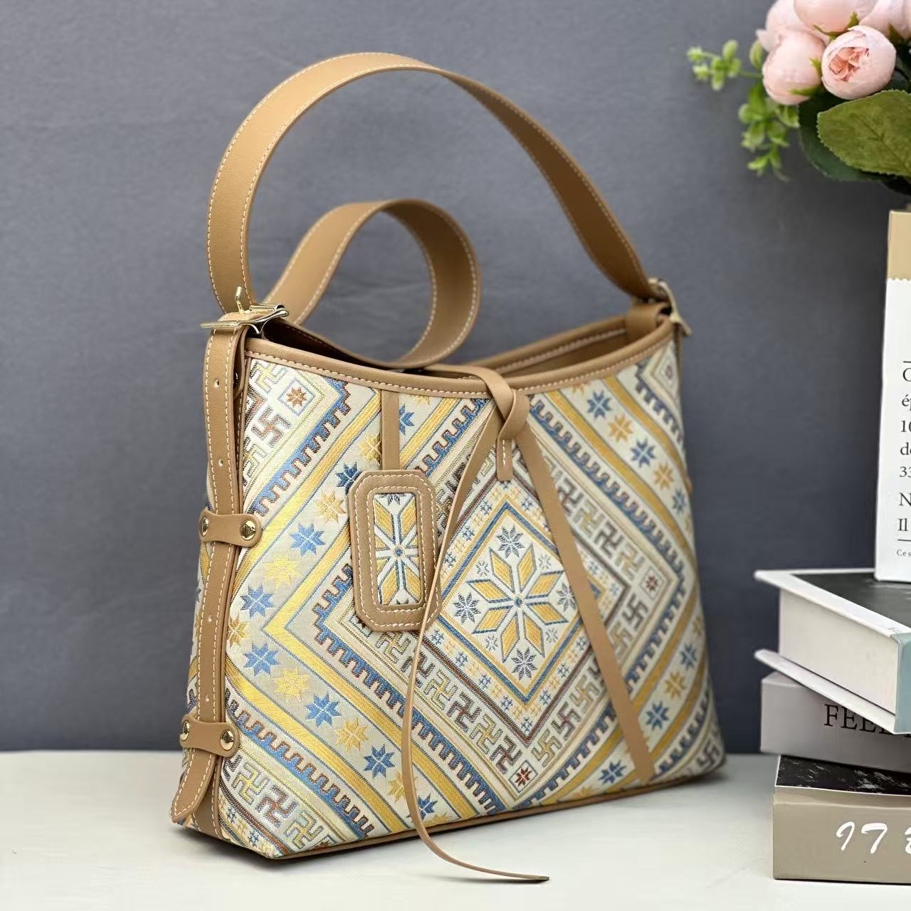Guangxi Zhuang Brocade Dragon Whisker Bag Crossbody Tote