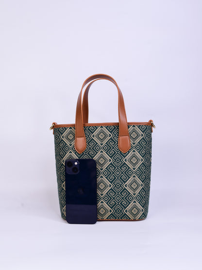 Guangxi Zhuang Brocade Tote Bag Handbag  Medium Size