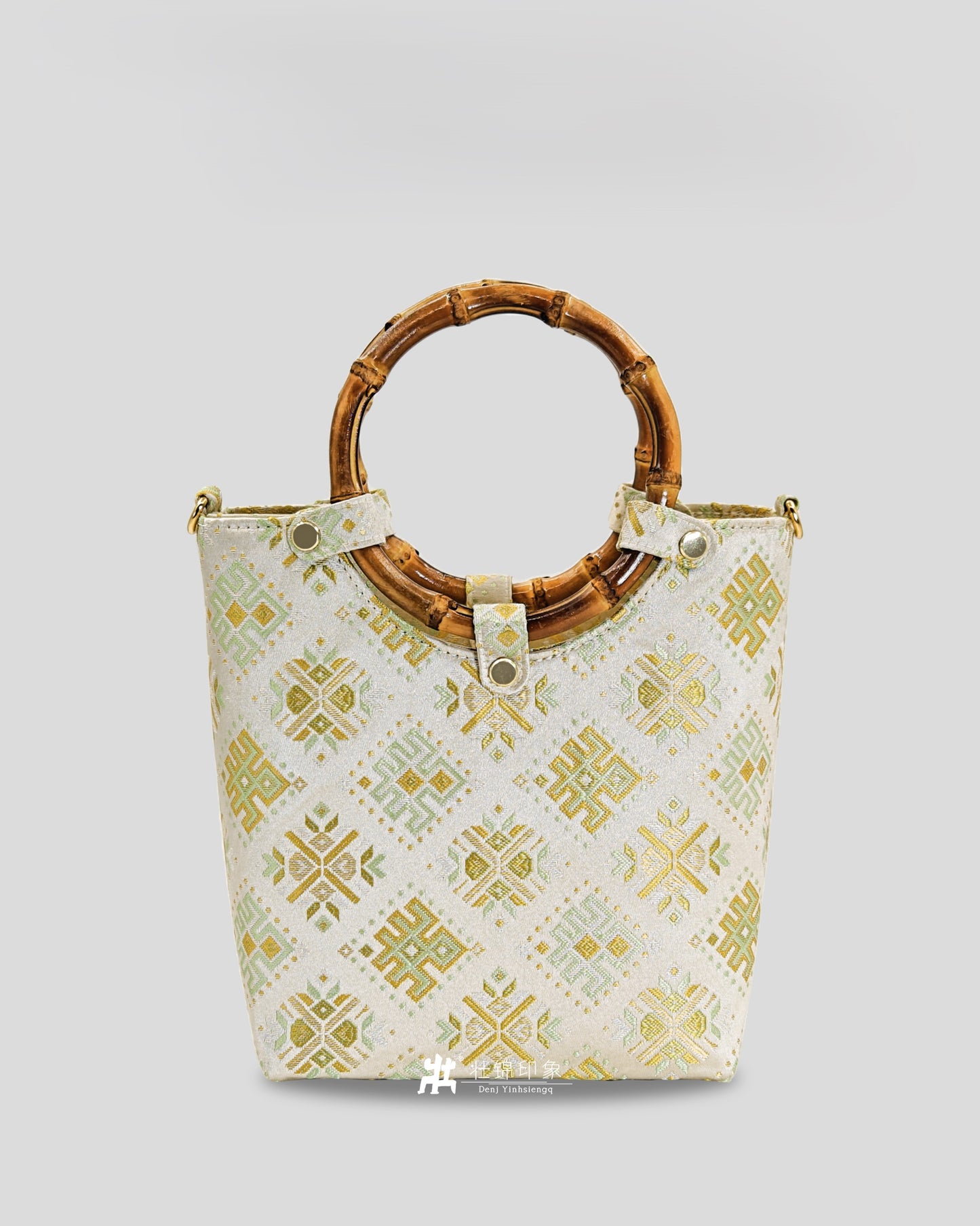 Guangxi Zhuang Brocade Bamboo Hoop Handbag Crossbody Bag