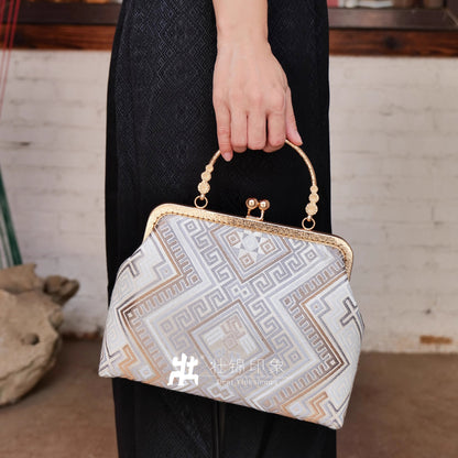 Guangxi Zhuang Brocade Three-Flower Clutch Handbag Crossbody Bag