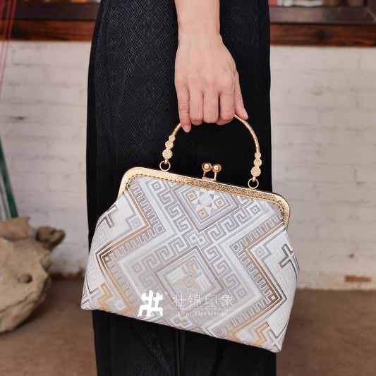 Guangxi Zhuang Brocade Three-Flower Clutch Handbag Crossbody Bag