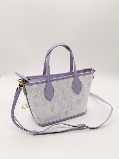 Guangxi Zhuang Brocade Top-Grain Cowhide Handbag and Crossbody Bag