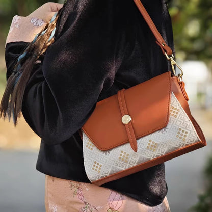 Guangxi Zhuang Brocade Shoulder Bag Crossbody Bag Waterproof, Stain-Resistant, Snag-Resistant