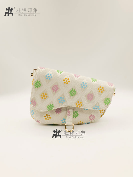 Guangxi Zhuang Brocade Saddle Bag Handbag Crossbody Bag