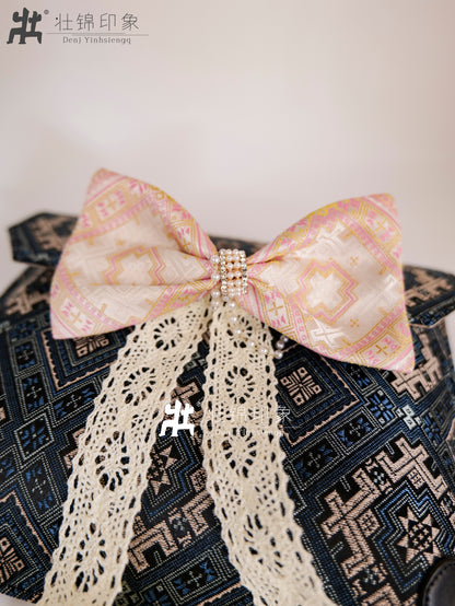 Guangxi Zhuang Brocade Bow Hair Clip Headband