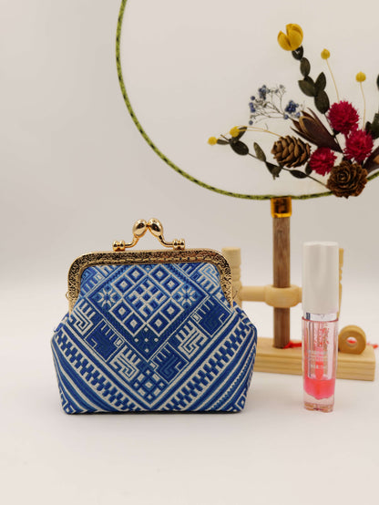 Guangxi Zhuang Brocade Crossbody Bag with 10cm Coin Flap