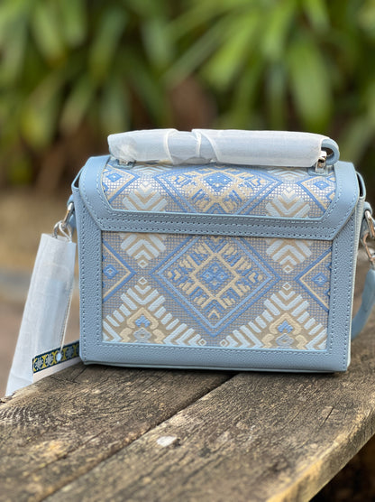 Guangxi Zhuang Brocade Small Square Box Bag Shoulder Bag with Crossbody Strap