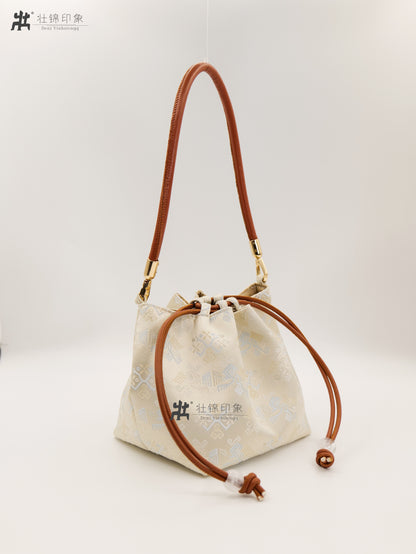 Guangxi Zhuang Brocade Drawstring Handbag and Shoulder Bag