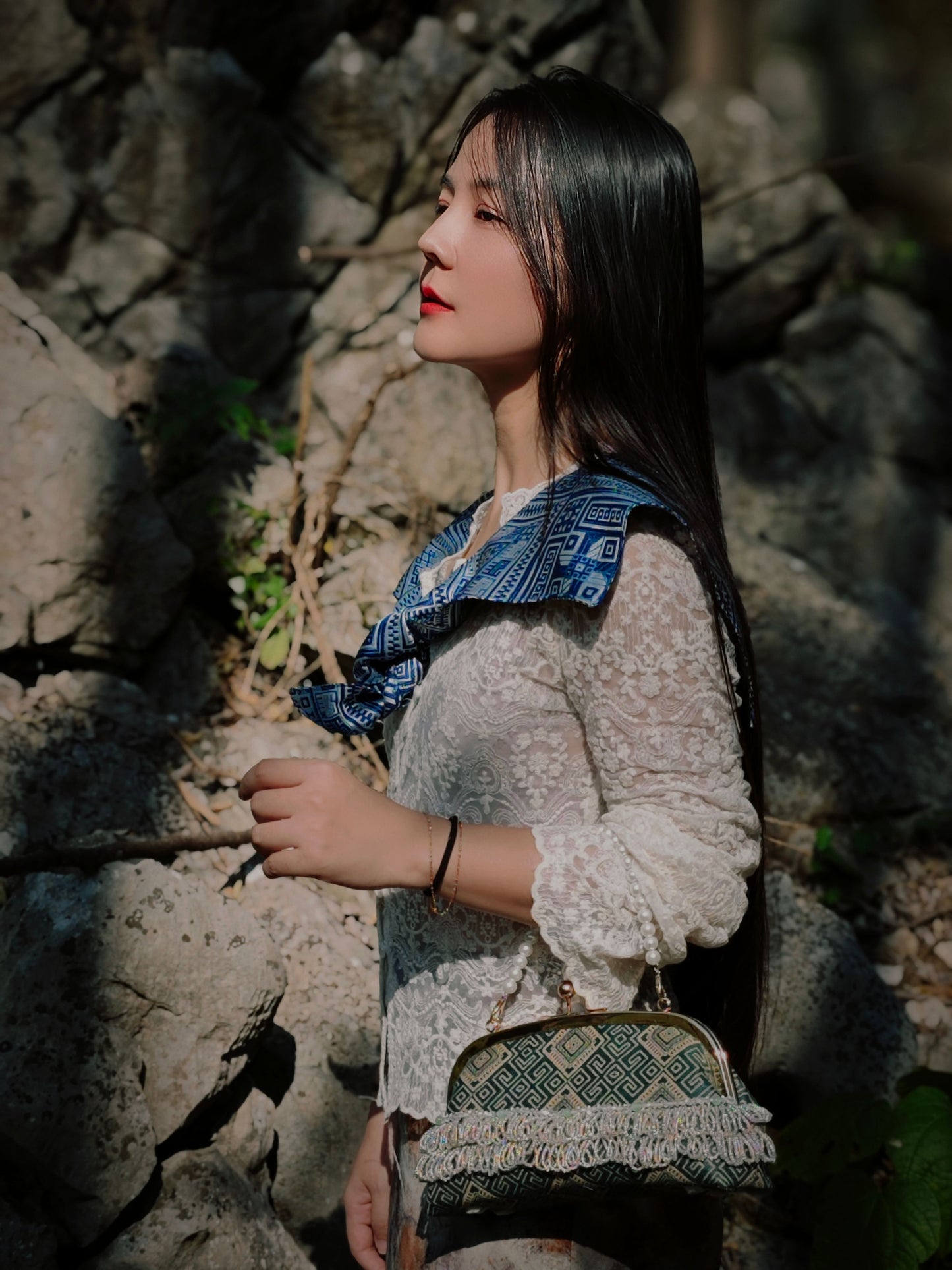 Guangxi Zhuang Brocade Clutch with Coin Purse