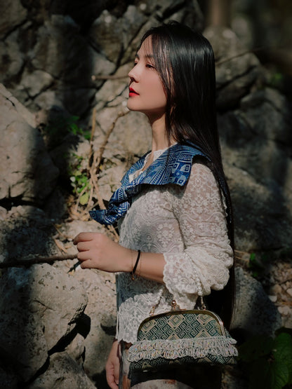 Guangxi Zhuang Brocade Clutch with Coin Purse
