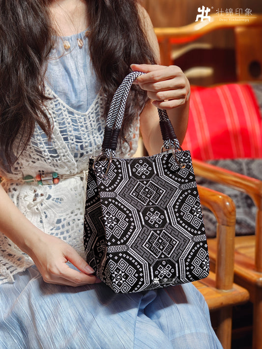 Guangxi Zhuang Brocade Handheld Bucket Bag Shoulder Bag