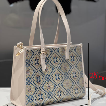 Guangxi Zhuang Brocade Tote Bag - Large Capacity Handheld Crossbody Bag