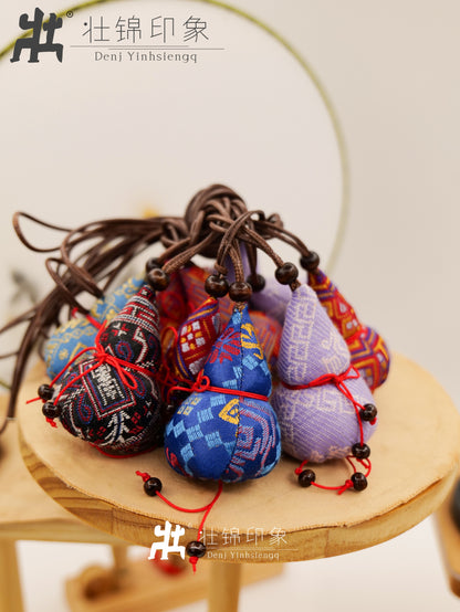 Guangxi Zhuang Brocade Gourd Pendant Mugwort Sachet Handmade Fragrant Bag