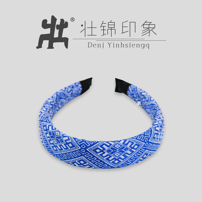 Guangxi Zhuang Brocade High-Crown Sponge Hairband