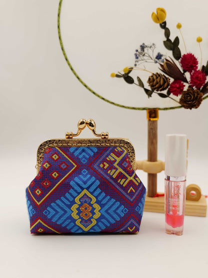 Guangxi Zhuang Brocade Crossbody Bag with 10cm Coin Flap