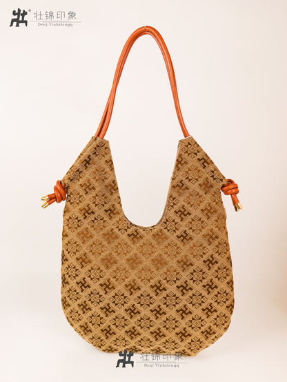 Guangxi Zhuang Brocade Large Capacity U-Shaped Handbag Shoulder Bag