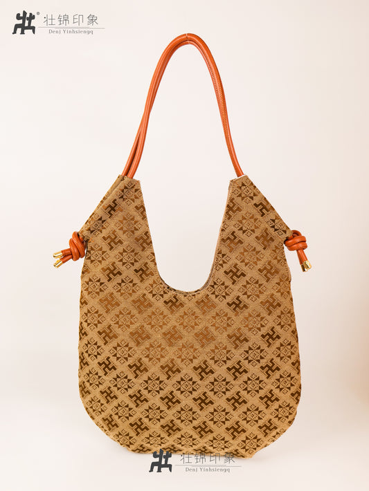 Guangxi Zhuang Brocade Large Capacity U-Shaped Handbag Shoulder Bag
