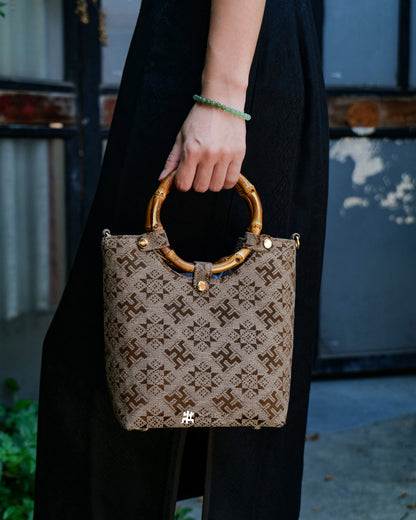 Guangxi Zhuang Brocade Bamboo Hoop Handbag Crossbody Bag
