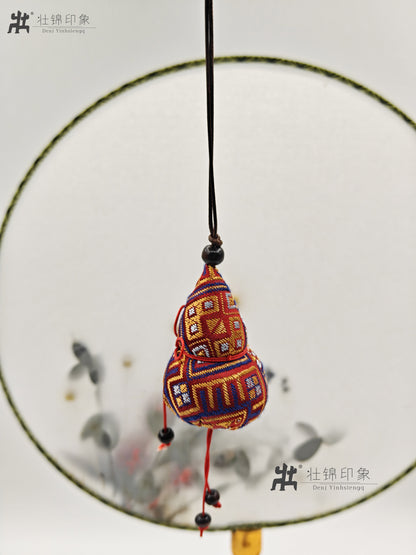 Guangxi Zhuang Brocade Gourd Pendant Mugwort Sachet Handmade Fragrant Bag