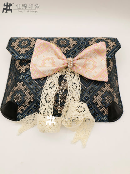 Guangxi Zhuang Brocade Bow Hair Clip Headband