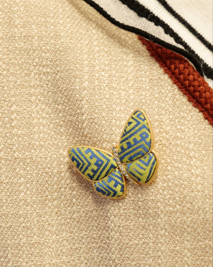 Guangxi Zhuang Brocade Butterfly Metal Brooch