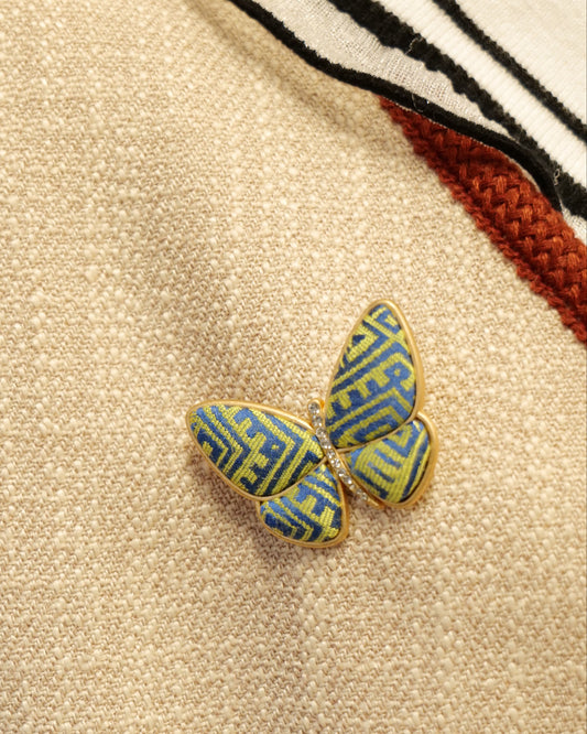 Guangxi Zhuang Brocade Butterfly Metal Brooch