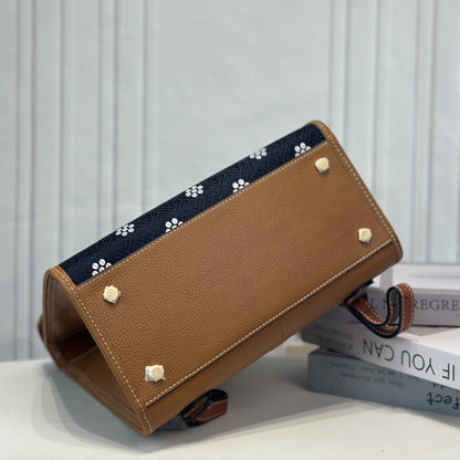 Guangxi Zhuang Brocade Backpack Top-Grain Cowhide Leather (Includes Embroidered Ball)