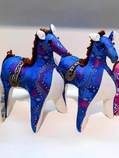 Guangxi Zhuang Brocade Horse Figurine Handcrafted Creative Gift