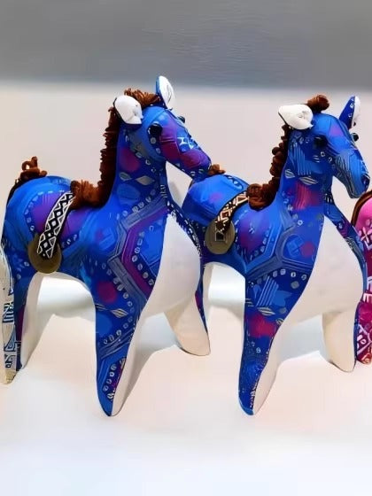 Guangxi Zhuang Brocade Horse Figurine Handcrafted Creative Gift