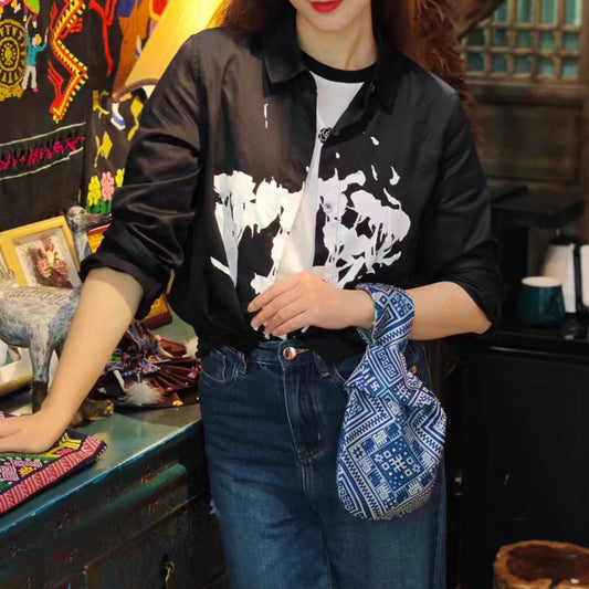 Guangxi Zhuang Brocade Printed Wristlet Bag