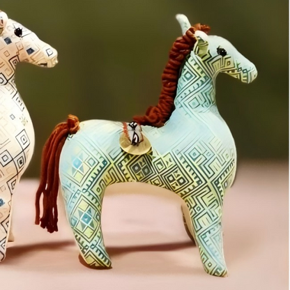 Guangxi Zhuang Brocade Horse Figurine Handcrafted Creative Gift