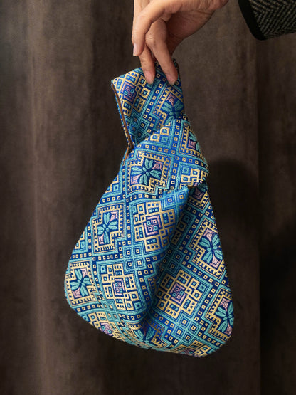 Guangxi Zhuang Brocade Printed Wristlet Bag