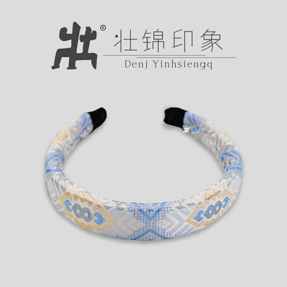 Guangxi Zhuang Brocade High-Crown Sponge Hairband