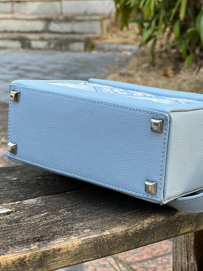 Guangxi Zhuang Brocade Small Square Box Bag Shoulder Bag with Crossbody Strap