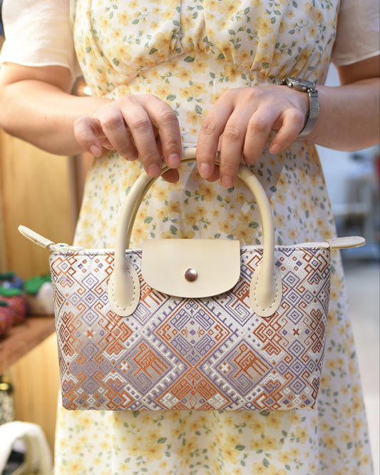 Guangxi Zhuang Brocade Dumpling Clutch Bag and Crossbody Bag