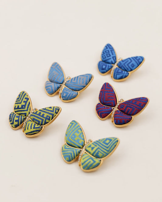 Guangxi Zhuang Brocade Butterfly Metal Brooch