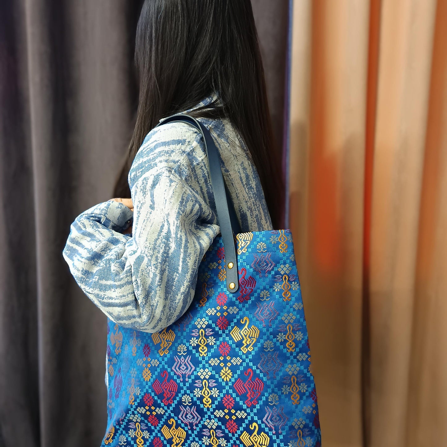 Guangxi Zhuang Brocade Shoulder Bag Tote Commuter Large Capacity