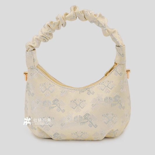 Guangxi Zhuang Brocade Pleated Cloud Clutch Bag