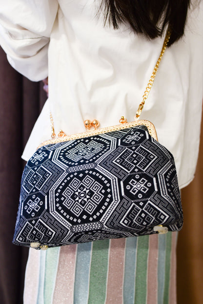 Guangxi Zhuang Brocade Three-Flower Clutch Handbag Crossbody Bag