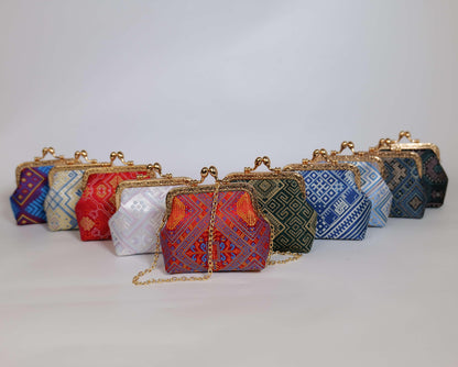 Guangxi Zhuang Brocade Crossbody Bag with 10cm Coin Flap