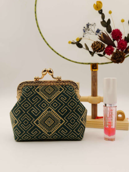 Guangxi Zhuang Brocade Crossbody Bag with 10cm Coin Flap