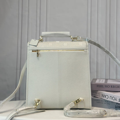 Guangxi Zhuang Brocade Backpack Top-Grain Cowhide Leather (Includes Embroidered Ball)