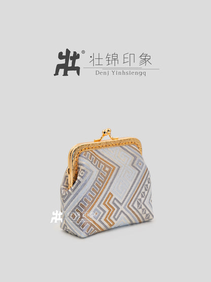 Guangxi Zhuang Brocade Crossbody Bag with 10cm Coin Flap