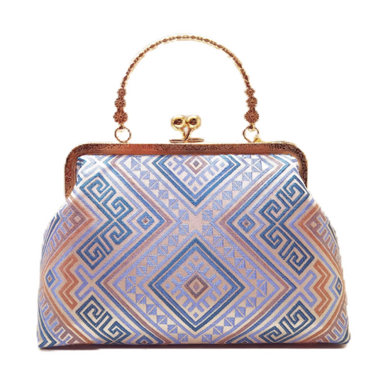 Guangxi Zhuang Brocade Three-Flower Clutch Handbag Crossbody Bag