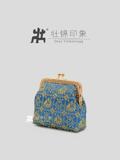 Guangxi Zhuang Brocade Crossbody Bag with 10cm Coin Flap